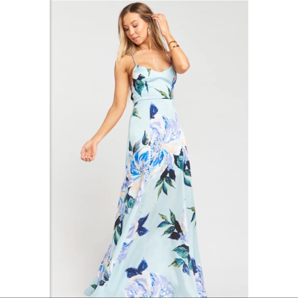 Show Me Your MuMu Mint Floral Godshaw Goddess Gown